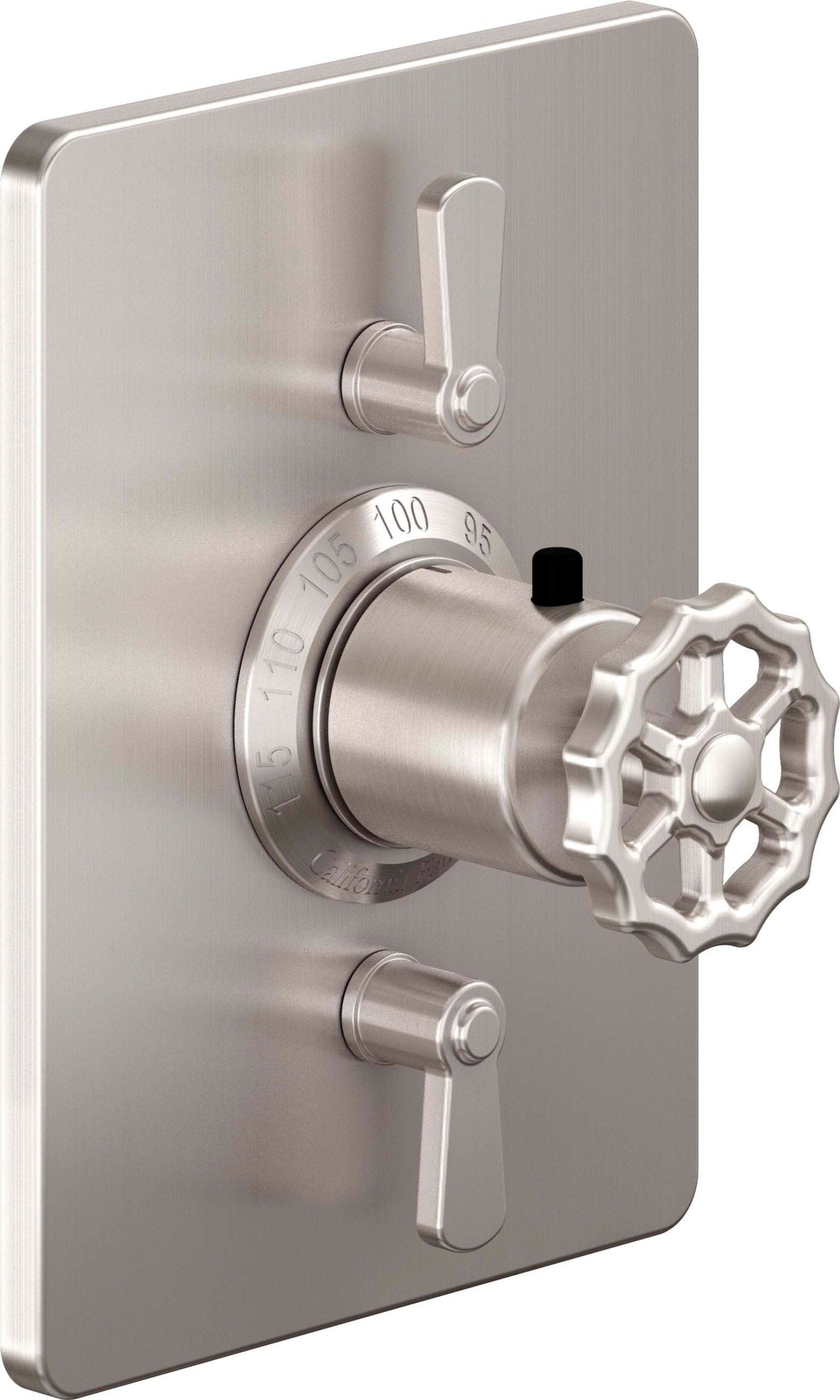 California Faucets - TO-THC2L-80W-SN - StyleTherm® Trim Only with Dual Volume Control - Satin Nickel  - Descanso Works