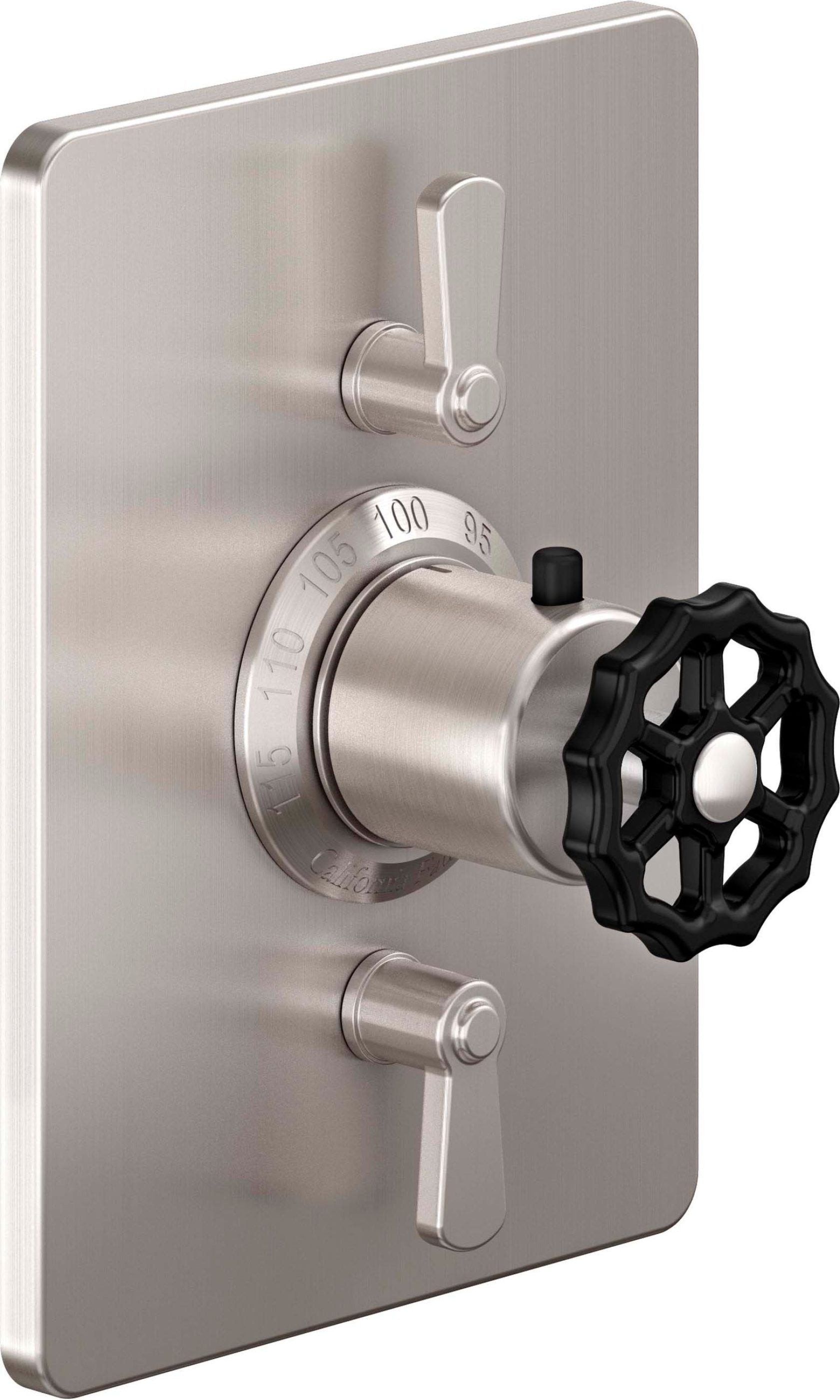 California Faucets - TO-THC2L-80WB-SN - StyleTherm® Trim Only with Dual Volume Control - Satin Nickel  - Descanso Works
