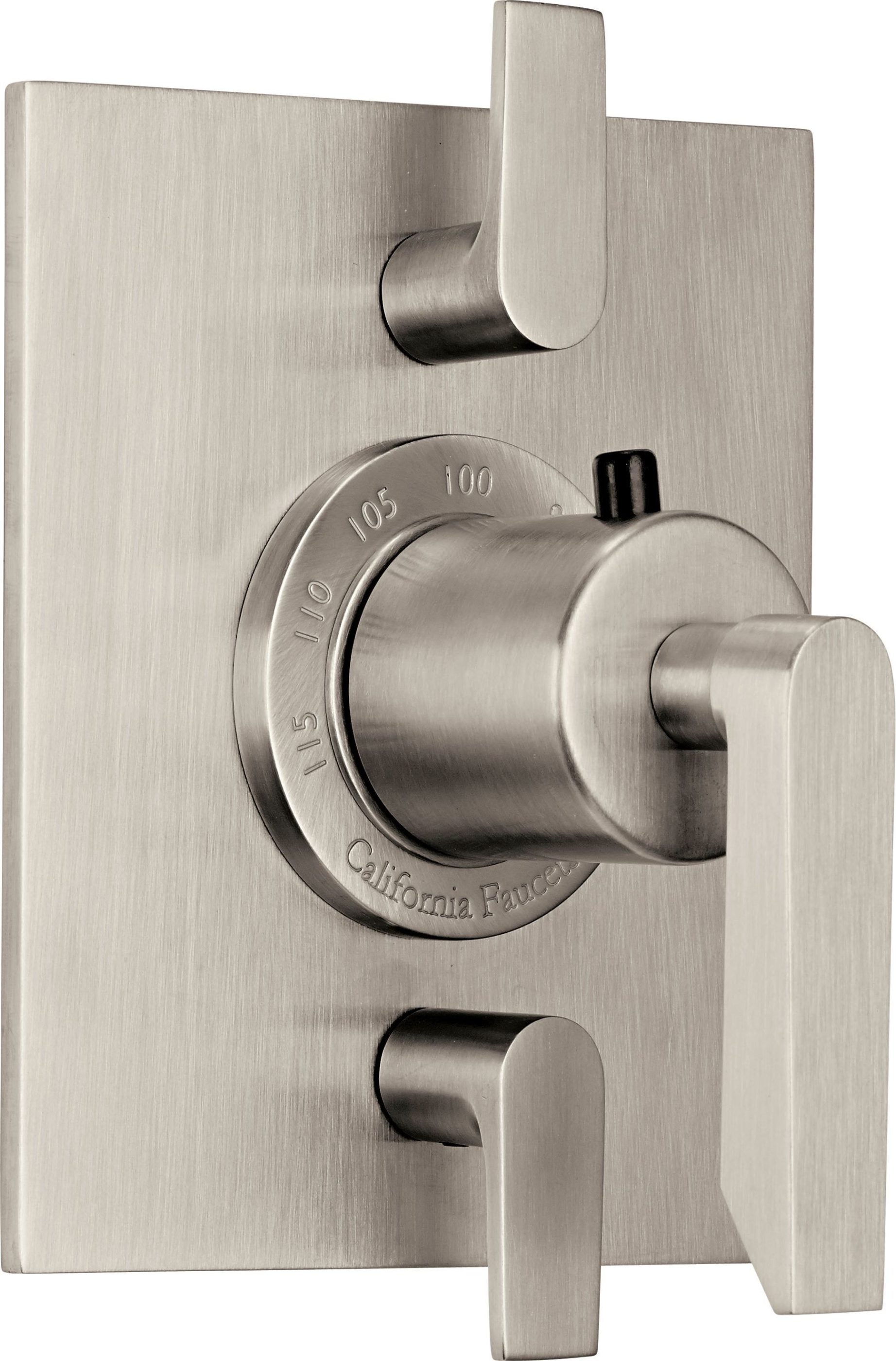 California Faucets - TO-THF2L-45-SN - StyleTherm® Trim Only with Dual Volume Control - Satin Nickel  - Rincon Bay