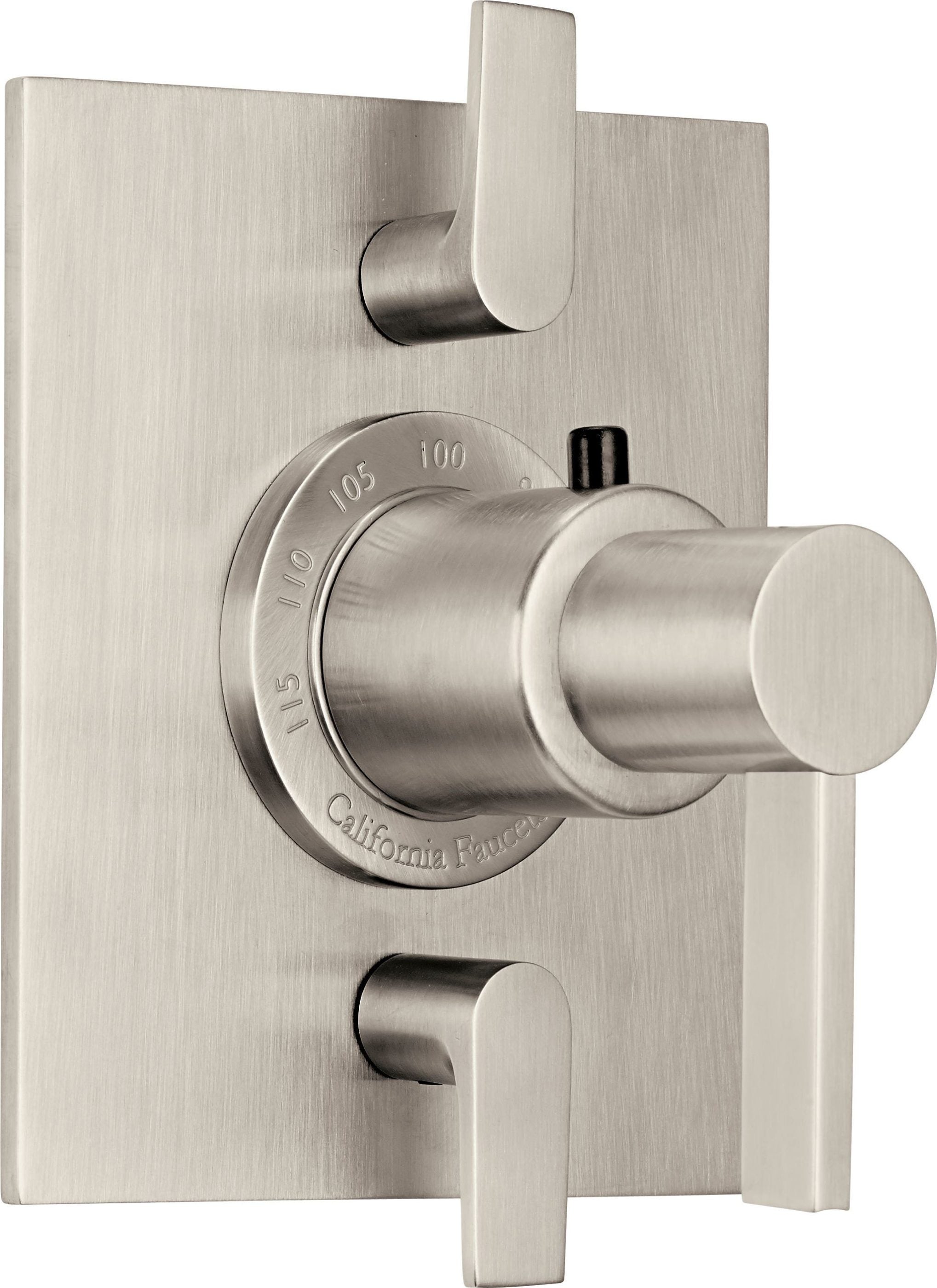 California Faucets - TO-THF2L-E3-SN - StyleTherm® Trim Only with Dual Volume Control - Satin Nickel  - Bel Canto