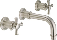 California Faucets - TO-V4802X-7-SN - Two Handle Lavatory Wall Faucet Trim Only - Satin Nickel  - Miramar