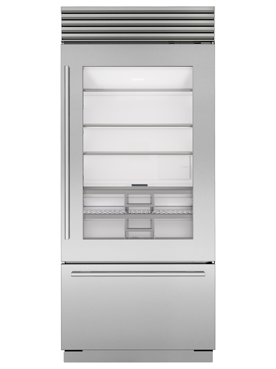 36" Classic Over-And-Under Refrigerator/Freezer With Glass Door