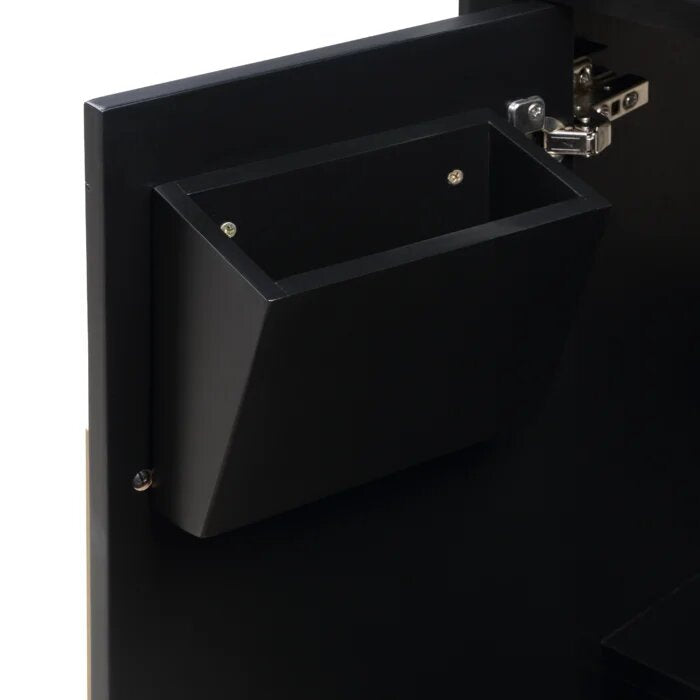 Gracie 48" Bathroom Vanity, Black with White Quartz top