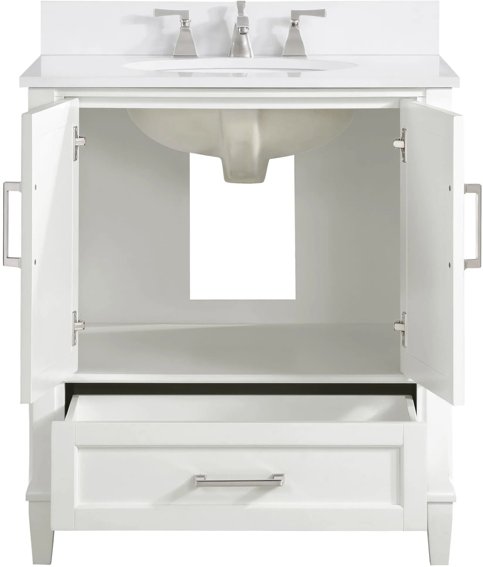 Montauk 36" Bathroom Vanity, Pure White with White Quartz top