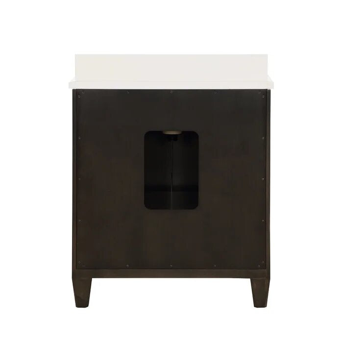 Zanzi 30" Bathroom Vanity, Graphite with White Granite