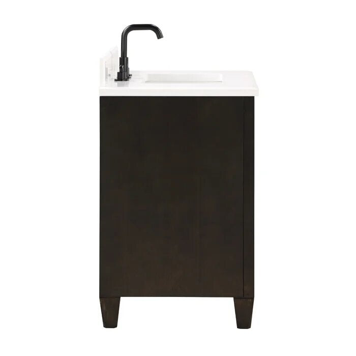 Zanzi 30" Bathroom Vanity, Graphite with White Granite