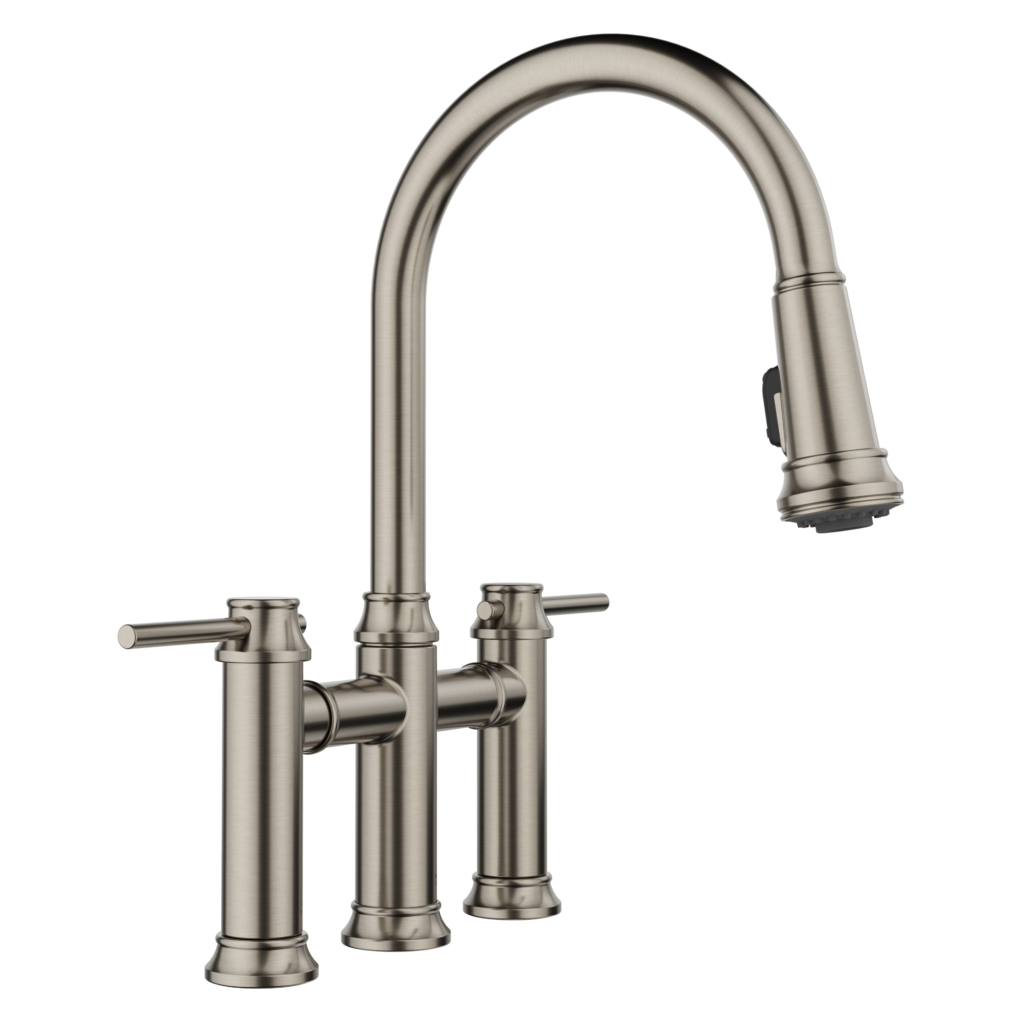 Blanco - 443273 - Empressa Pull-Down Dual-Spray Bridge Faucet - Satin Platinum