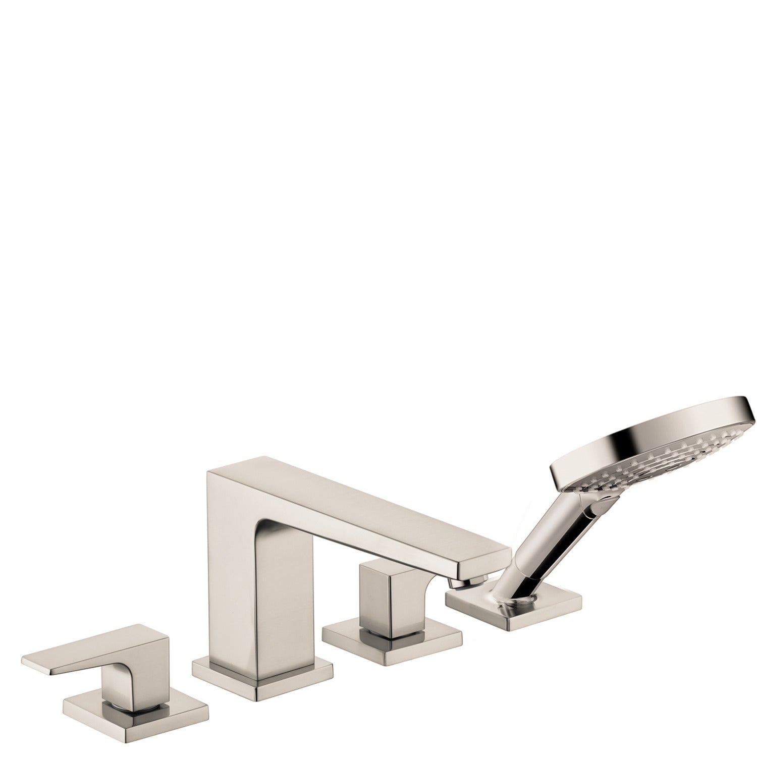 4-Hole Roman Tub Set Trim with Lever Handles and 1.75 GPM Handshower in Multiple Finishes