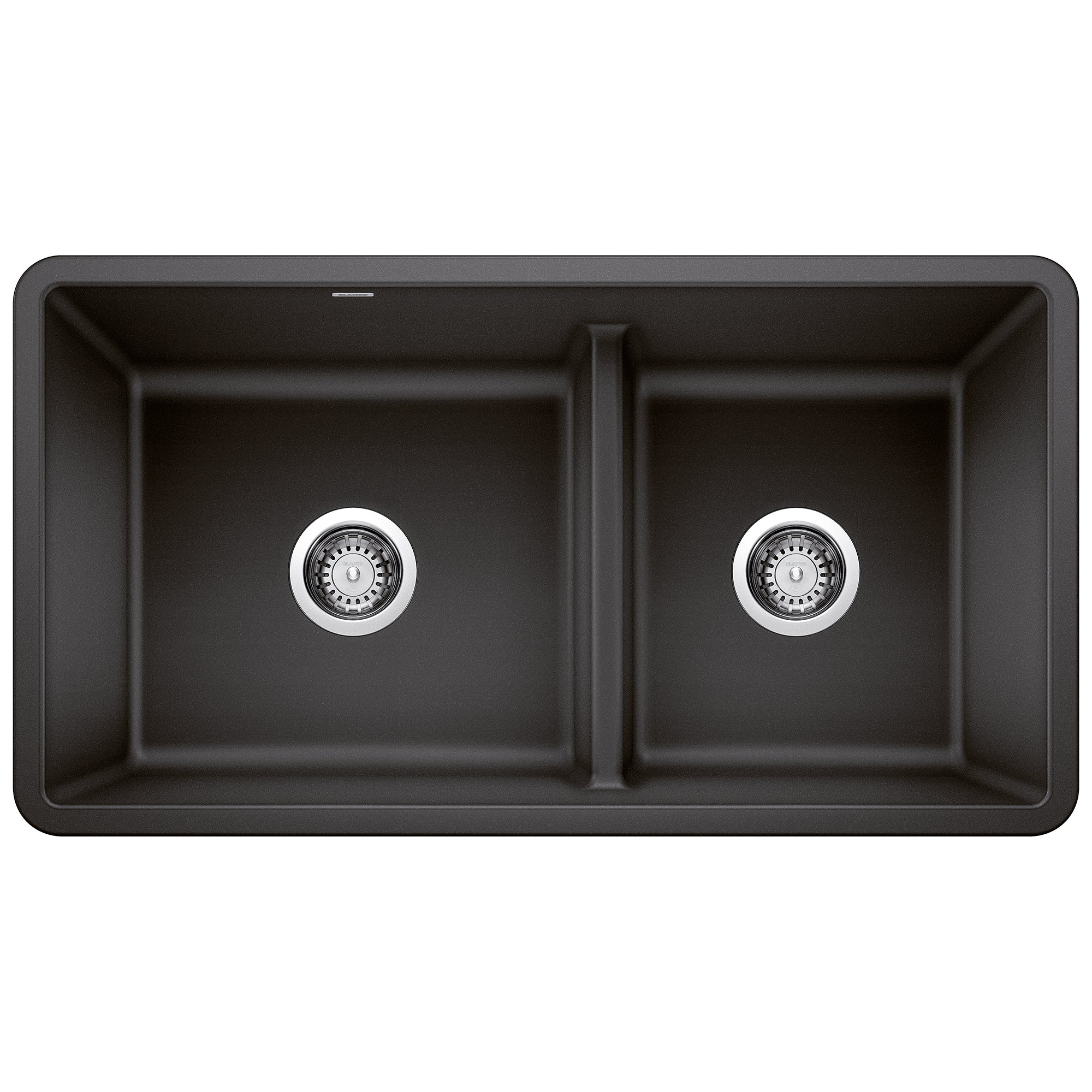 Blanco - 442525 - Precis SILGRANIT 33" 60/40 Reversible Double Bowl Undermount Kitchen Sink with Low Divide - Anthracite