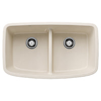 Blanco - 443089 - Valea SILGRANIT 32" 50/50 Double Bowl Undermount Kitchen Sink with Low Divide - Soft White