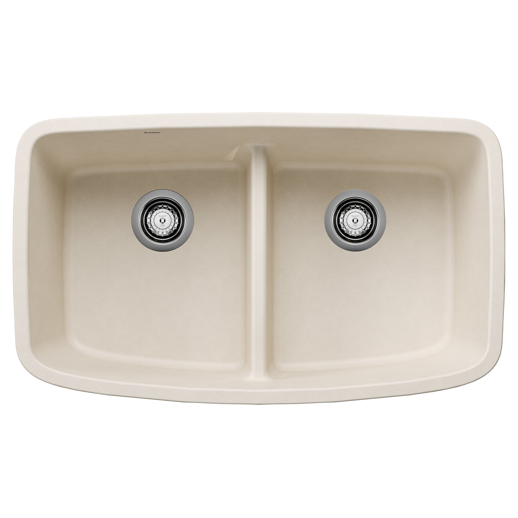 Blanco - 443089 - Valea SILGRANIT 32" 50/50 Double Bowl Undermount Kitchen Sink with Low Divide - Soft White