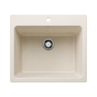 Blanco - 443079 - Liven SILGRANIT 25" Single Bowl Dual Mount Laundry Sink - Soft White