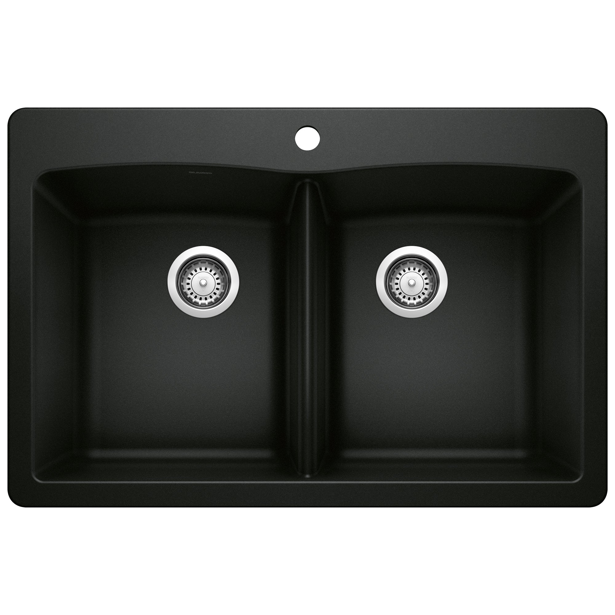 Blanco - 442912 - Diamond SILGRANIT 33" 50/50 Double Bowl Dual Mount Kitchen Sink - Coal Black