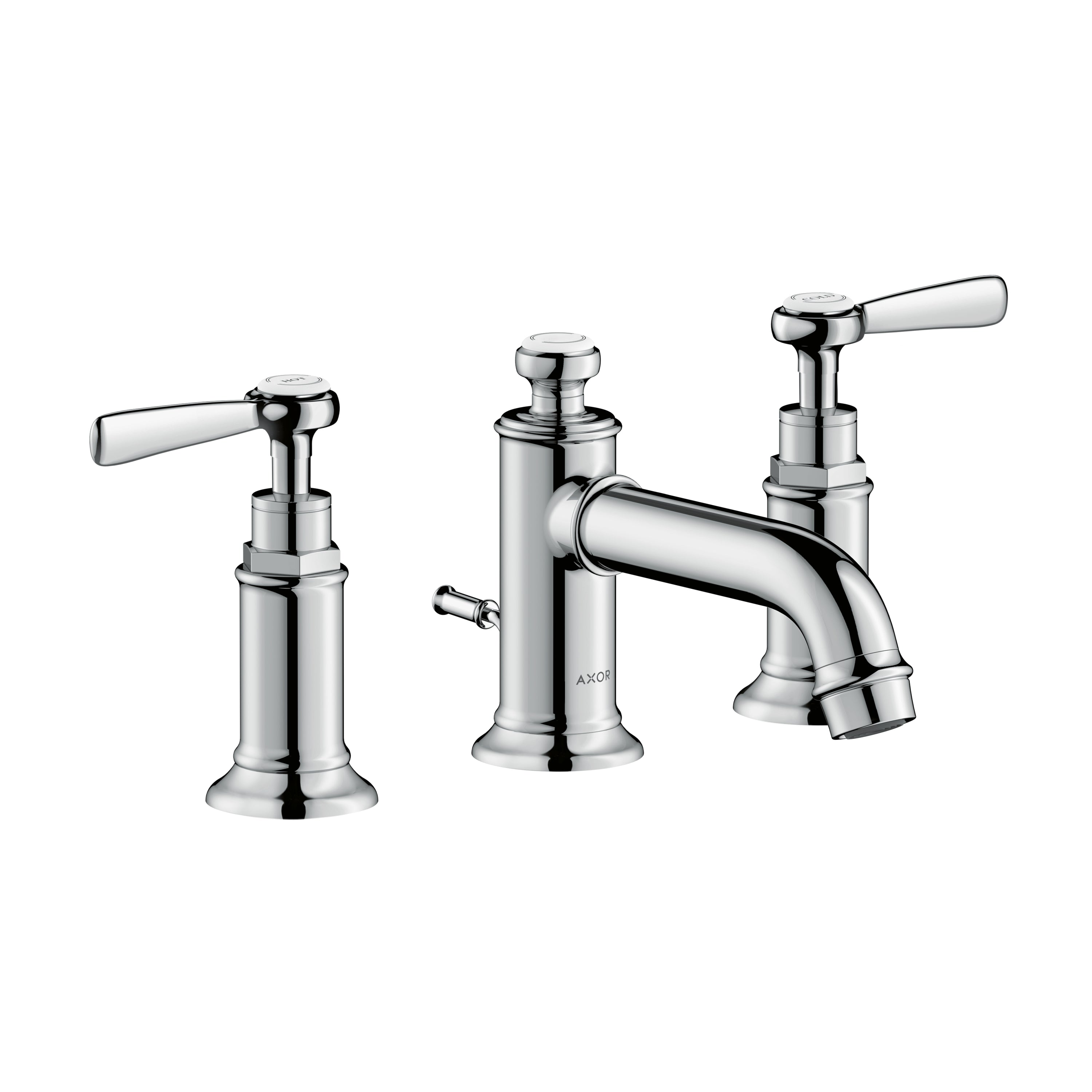 Widespread Faucet 30 with Lever Handles and Pop-Up Drain, 1.2 GPM in Multiple Finishes