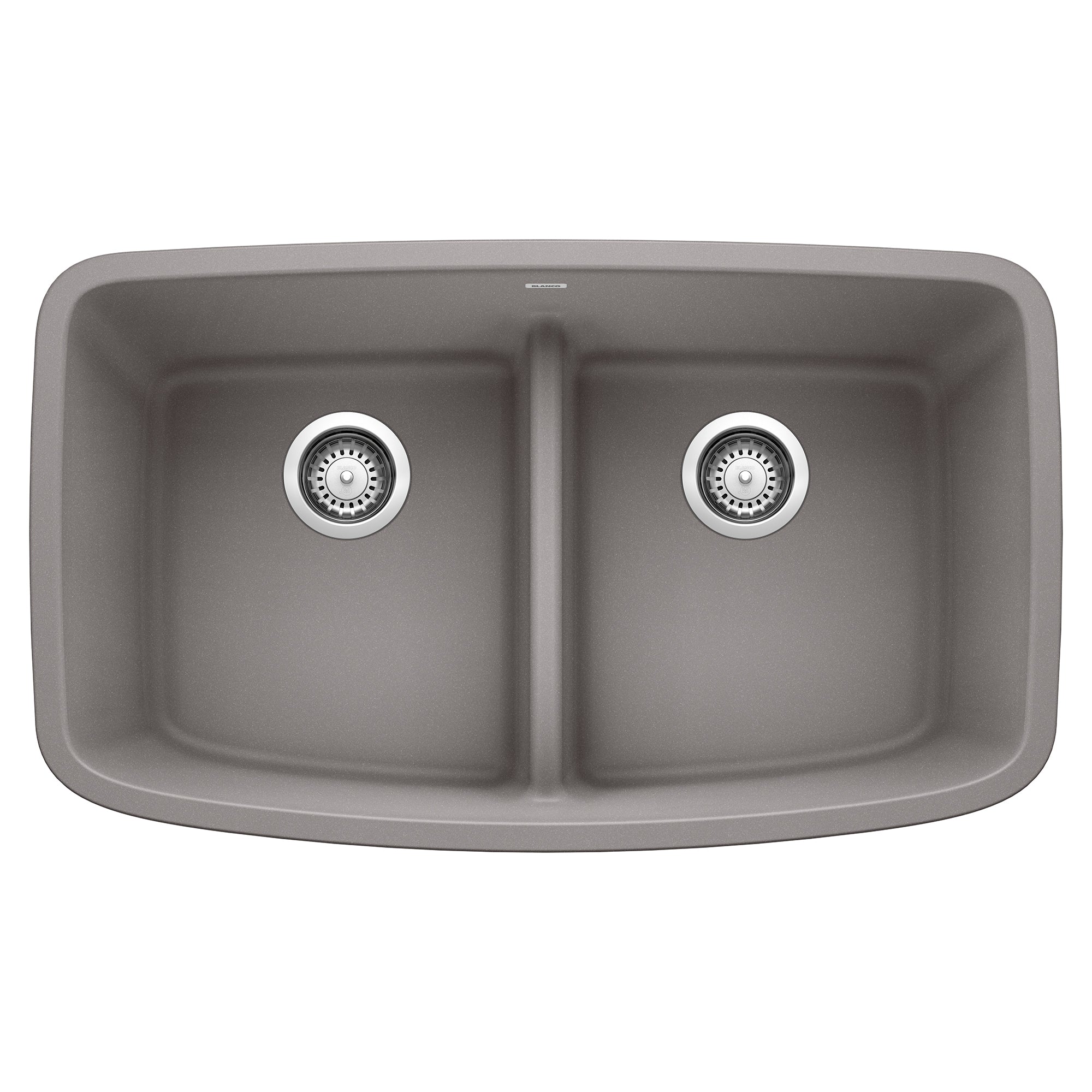 Blanco - 442202 - Valea SILGRANIT 32" 50/50 Double Bowl Undermount Kitchen Sink with Low Divide - Metallic Gray