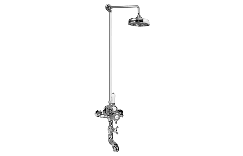 Adley Exposed Thermostatic Tub and Shower System (Rough & Trim) in Multiple Finishes
