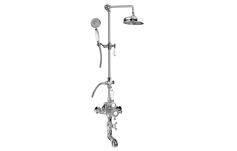 Adley Exposed Thermostatic Tub and Shower System w/Handshower (Rough & Trim) in Multiple Finishes