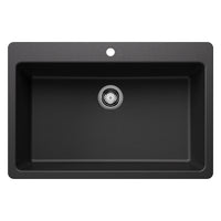 Blanco - 443195 - Liven SILGRANIT 33" Super Single Dual Mount Kitchen Sink - Anthracite