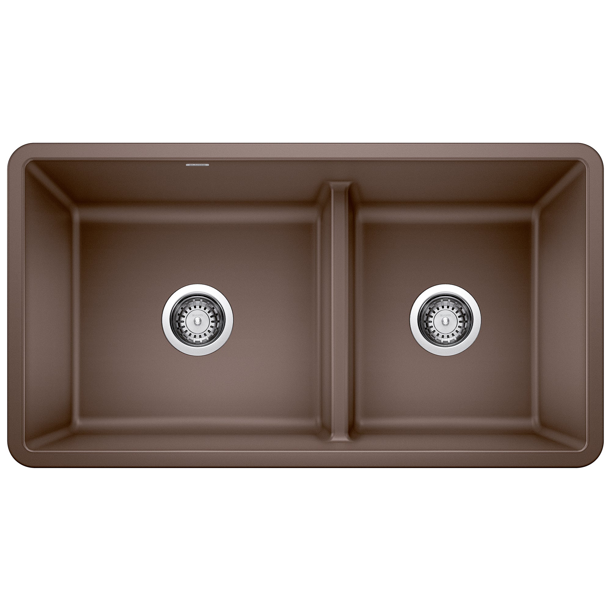 Blanco - 442528 - Precis SILGRANIT 33" 60/40 Reversible Double Bowl Undermount Kitchen Sink with Low Divide - Café