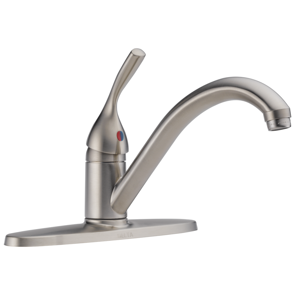 Delta - Single Handle Kitchen Faucet - Stainless - 100-SS-DST