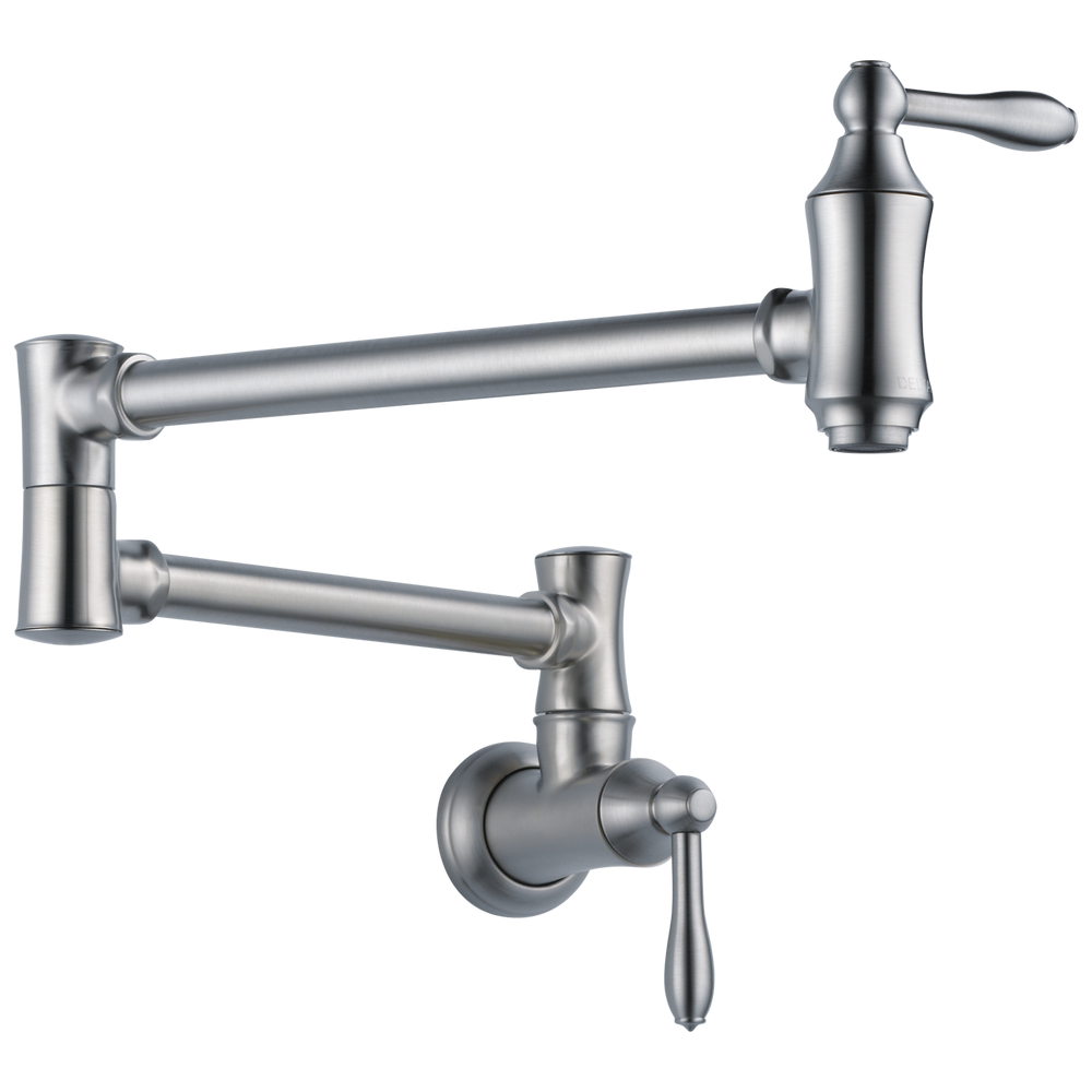 Delta - Traditional Wall Mount Pot Filler - Arctic Stainless - 1177LF-AR