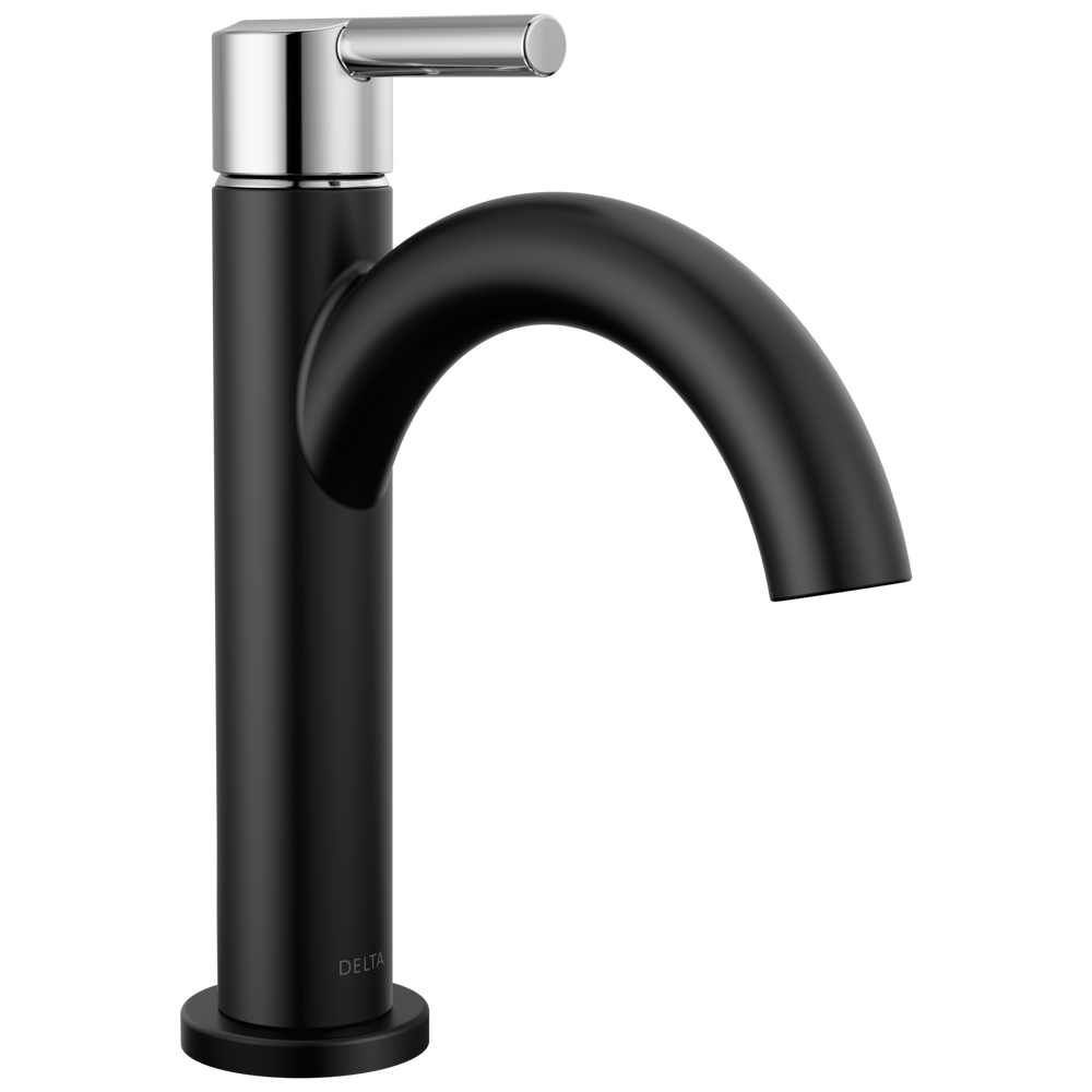 Delta - Single Handle Bathroom Faucet - Black / Chrome - 15749LF-CS