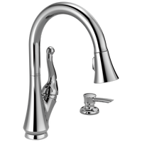 Delta - Single Handle Pull-Down Kitchen Faucet with Soap Dispenser - Chrome - 16968-SD-DST