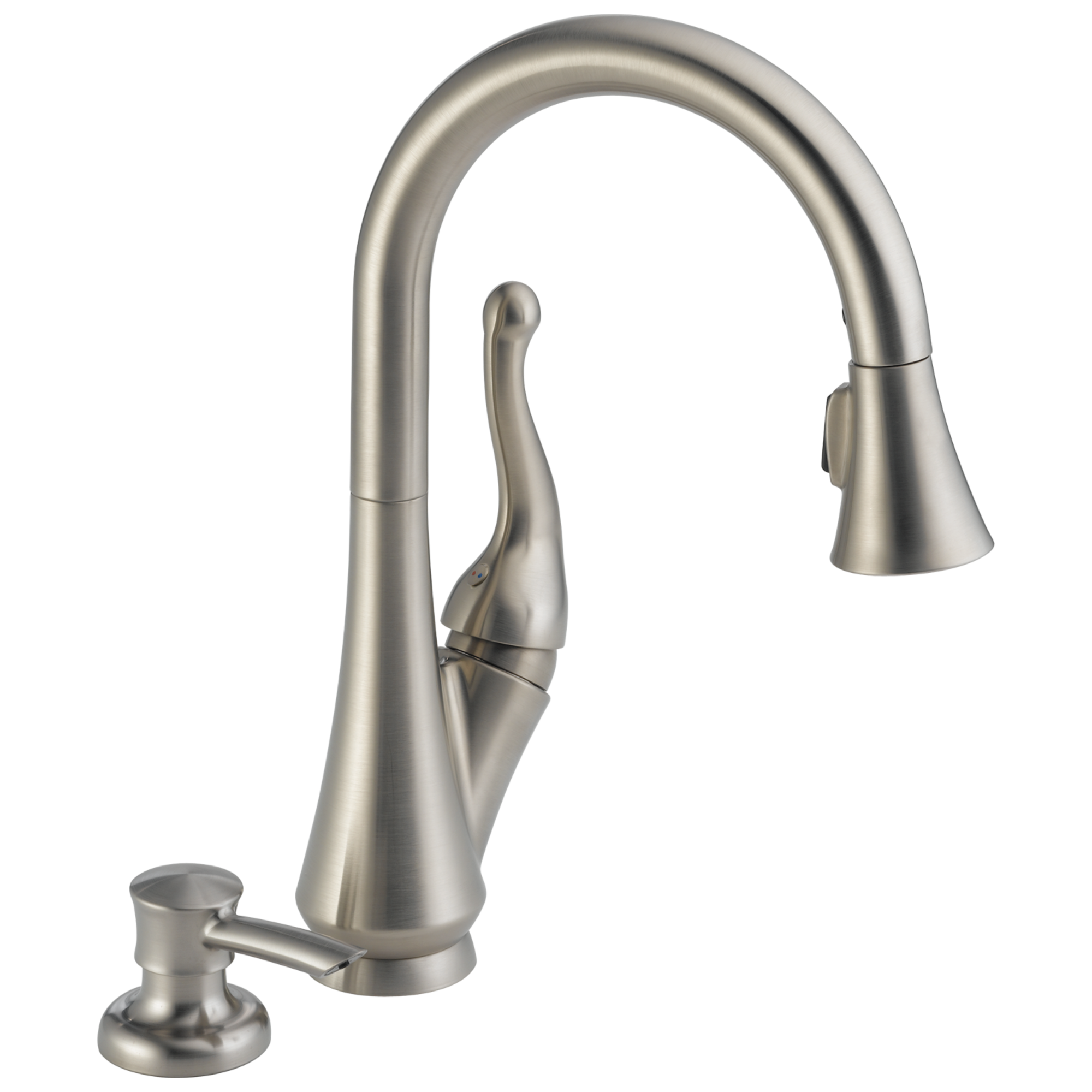 Delta - Single Handle Pull-Down Kitchen Faucet with Soap Dispenser - Stainless - 16968-SSSD-DST