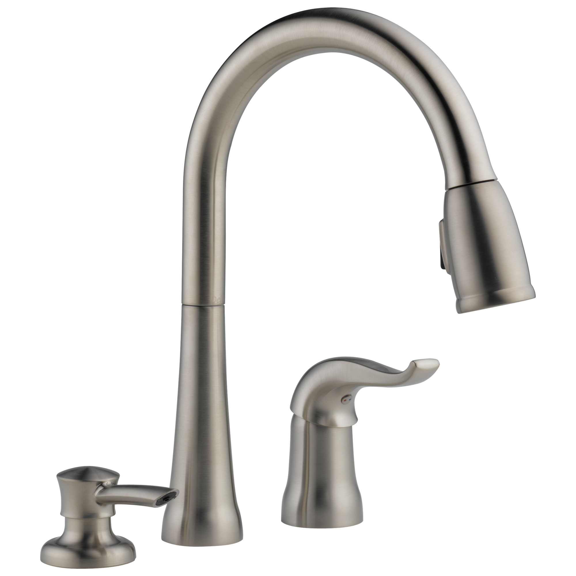 Delta - Single Handle Pull-Down Kitchen Faucet with Soap Dispenser - Stainless - 16970-SSSD-DST