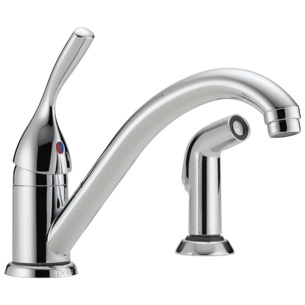 Delta - Single Handle Kitchen Faucet with Spray - Chrome - 175-DST