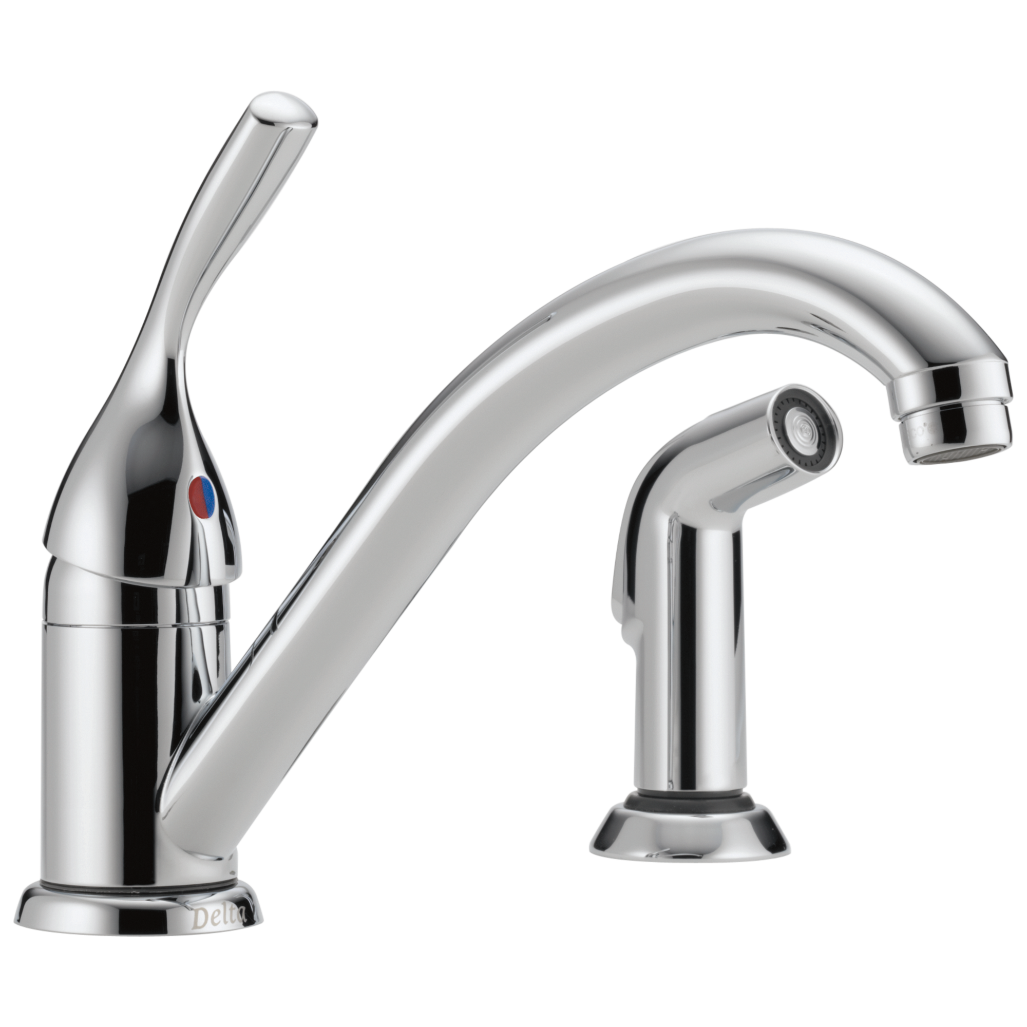 Delta - Single Handle Kitchen Faucet with Spray - Chrome - 175-DST