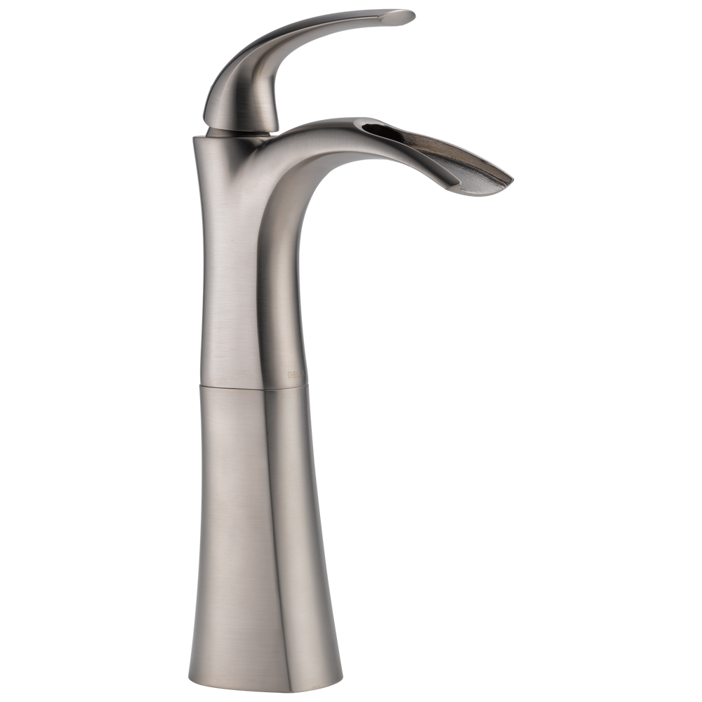 Delta - Single Handle Centerset Bathroom Faucet with Riser - Stainless - 17708LF-SS-ECO