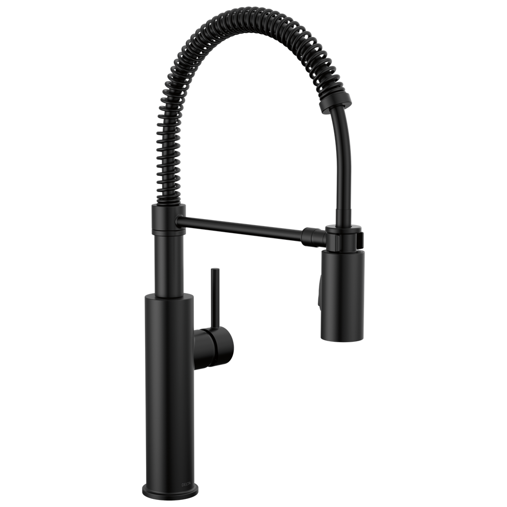 Delta - Single-Handle Pull-Down Spring Kitchen Faucet - Matte Black - 18803-BL-DST