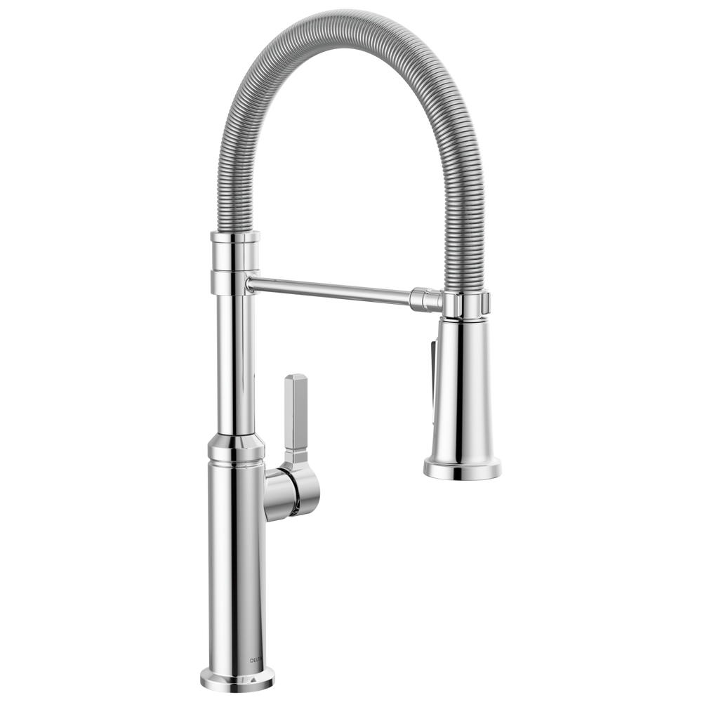 Delta - Single Handle Pull-Down Kitchen Faucet With Spring Spout - Chrome - 18829-DST