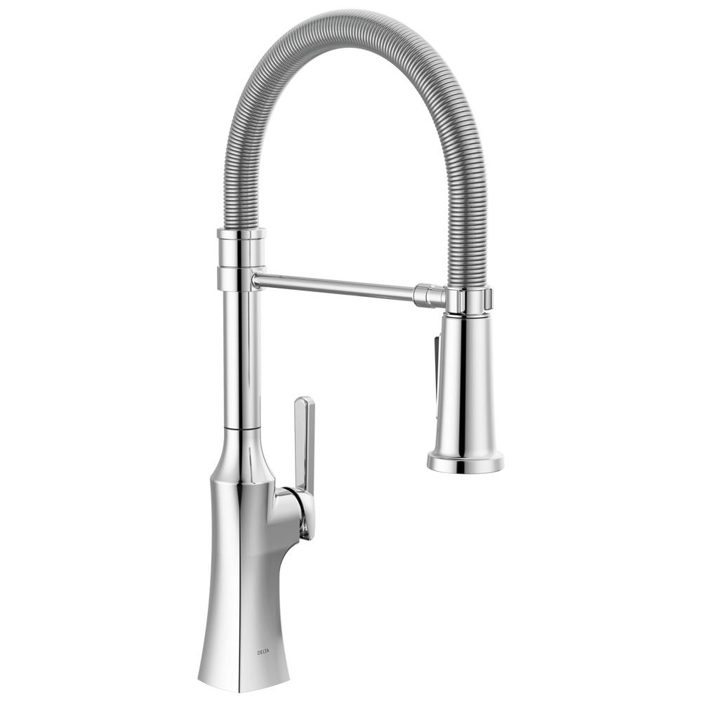 Delta - Single Handle Pull-Down Kitchen Faucet With Spring Spout - Chrome - 18887-DST