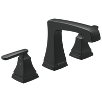 Delta - Two Handle Widespread Bathroom Faucet with EZ Anchor® - Matte Black - 3564-BLMPU-DST