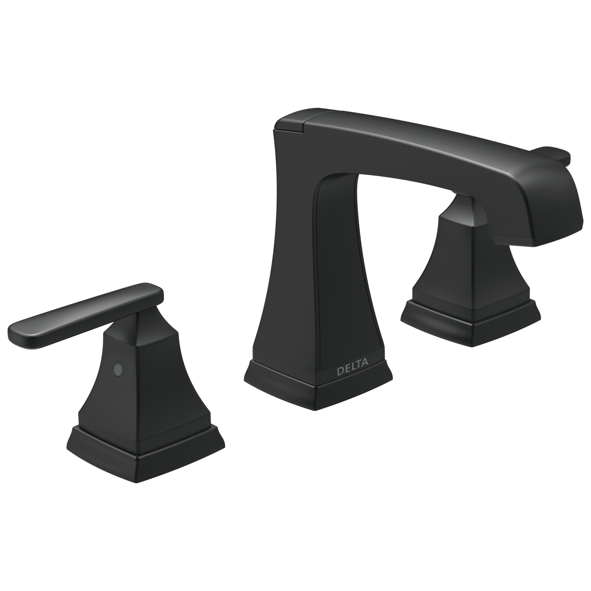 Delta - Two Handle Widespread Bathroom Faucet with EZ Anchor® - Matte Black - 3564-BLMPU-DST