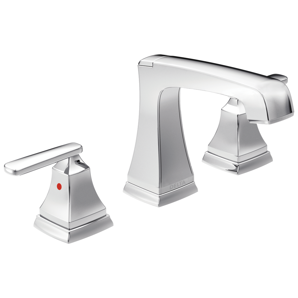 Delta - Two Handle Widespread Bathroom Faucet with EZ Anchor® - Chrome - 3564-MPU-DST