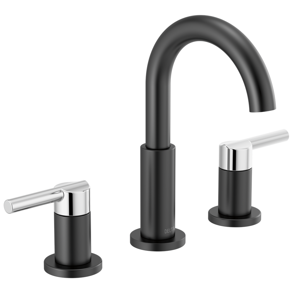 Delta - Two Handle Widespread Bathroom Faucet - Black / Chrome - 35749LF-CS