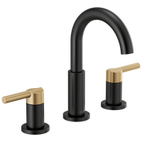 Delta - Two Handle Widespread Bathroom Faucet - Matte Black / Champagne Bronze - 35749LF-GZ