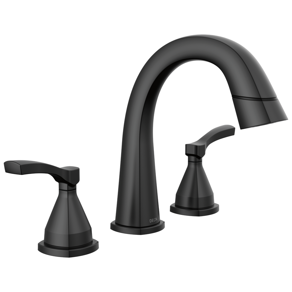 Delta - Two Handle Widespread Pull Down Bathroom Faucet - Matte Black - 35775-BLPD-DST