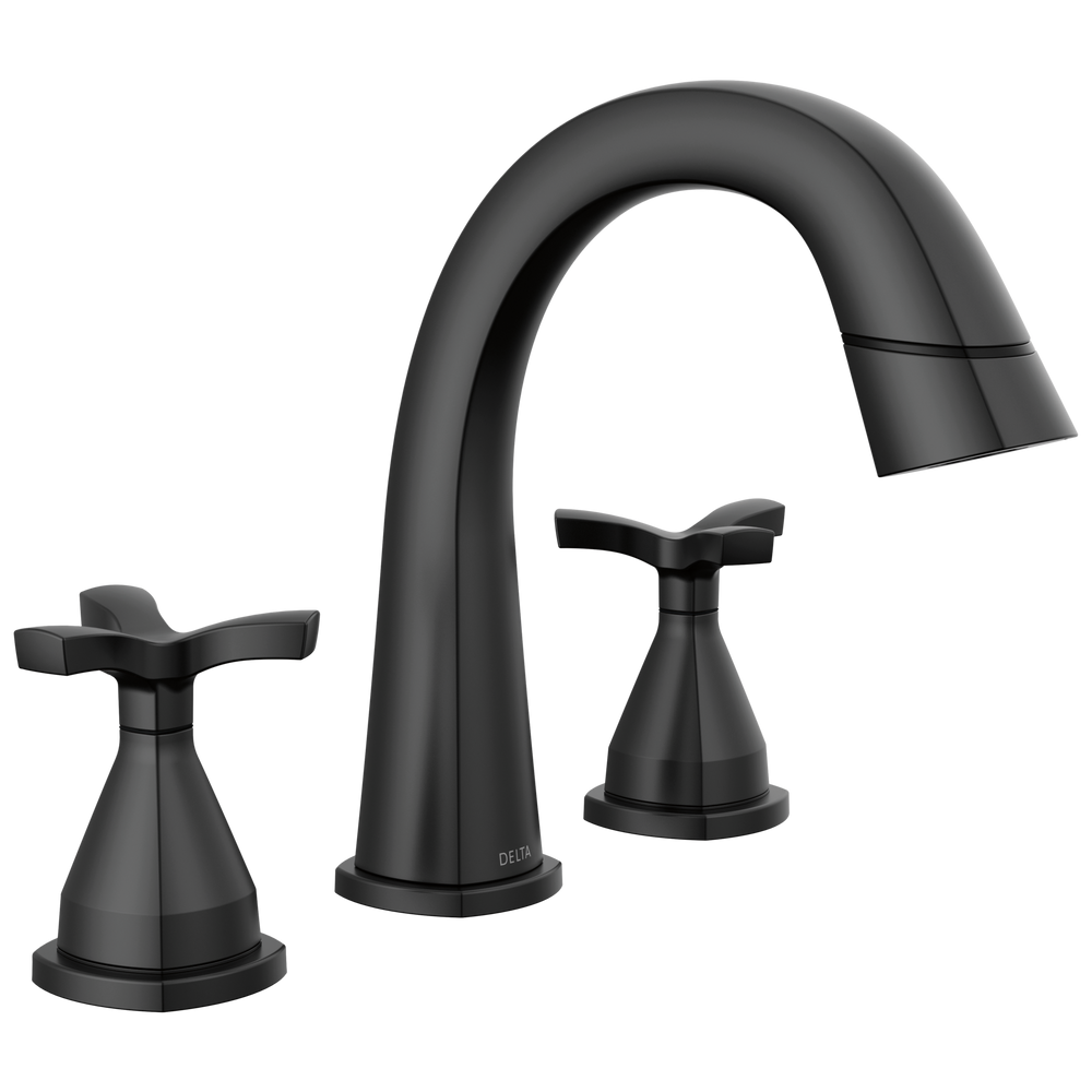 Delta - Two Handle Widespread Pull Down Bathroom Faucet - Matte Black - 357756-BLPD-DST