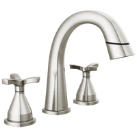 Delta - Two Handle Widespread Pull Down Bathroom Faucet - Lumicoat® Stainless - 357756-SSPD-PR-DST