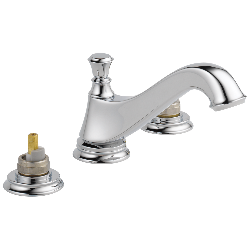 Delta - Two Handle Widespread Bathroom Faucet - Low Arc Spout - Less Handles - Chrome - 3595LF-MPU-LHP