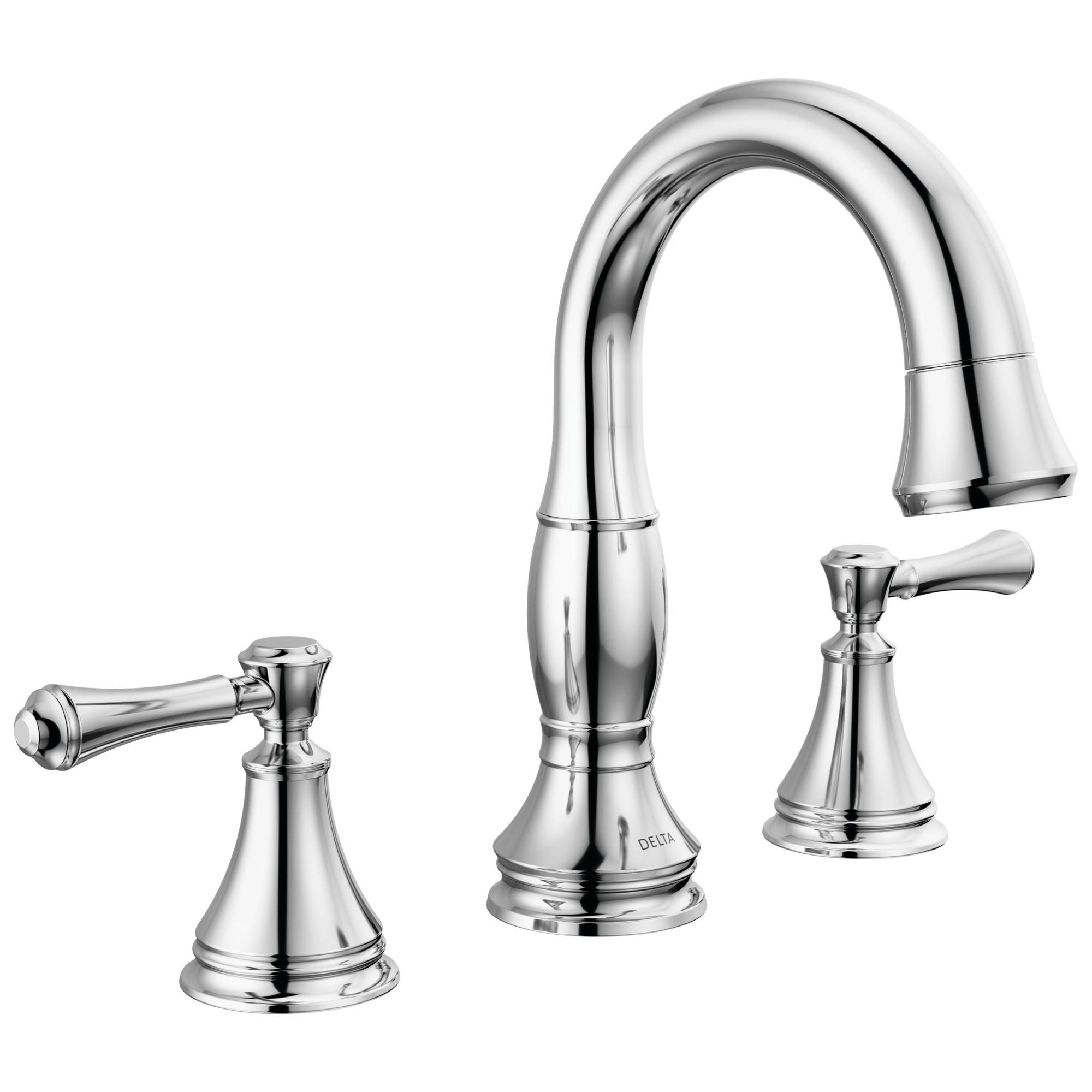 Delta - Two Handle Widespread Pull Down Bathroom Faucet - Chrome - 3597-PD-DST