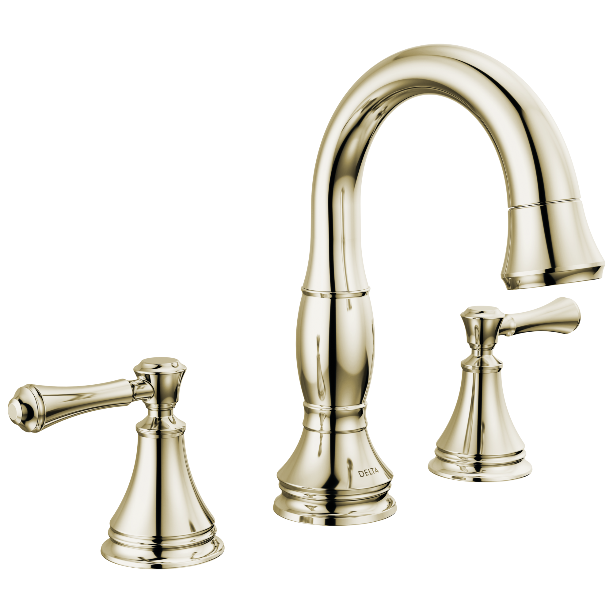 Delta - Two Handle Widespread Pull Down Bathroom Faucet - Polished Nickel - 3597-PNPD-DST