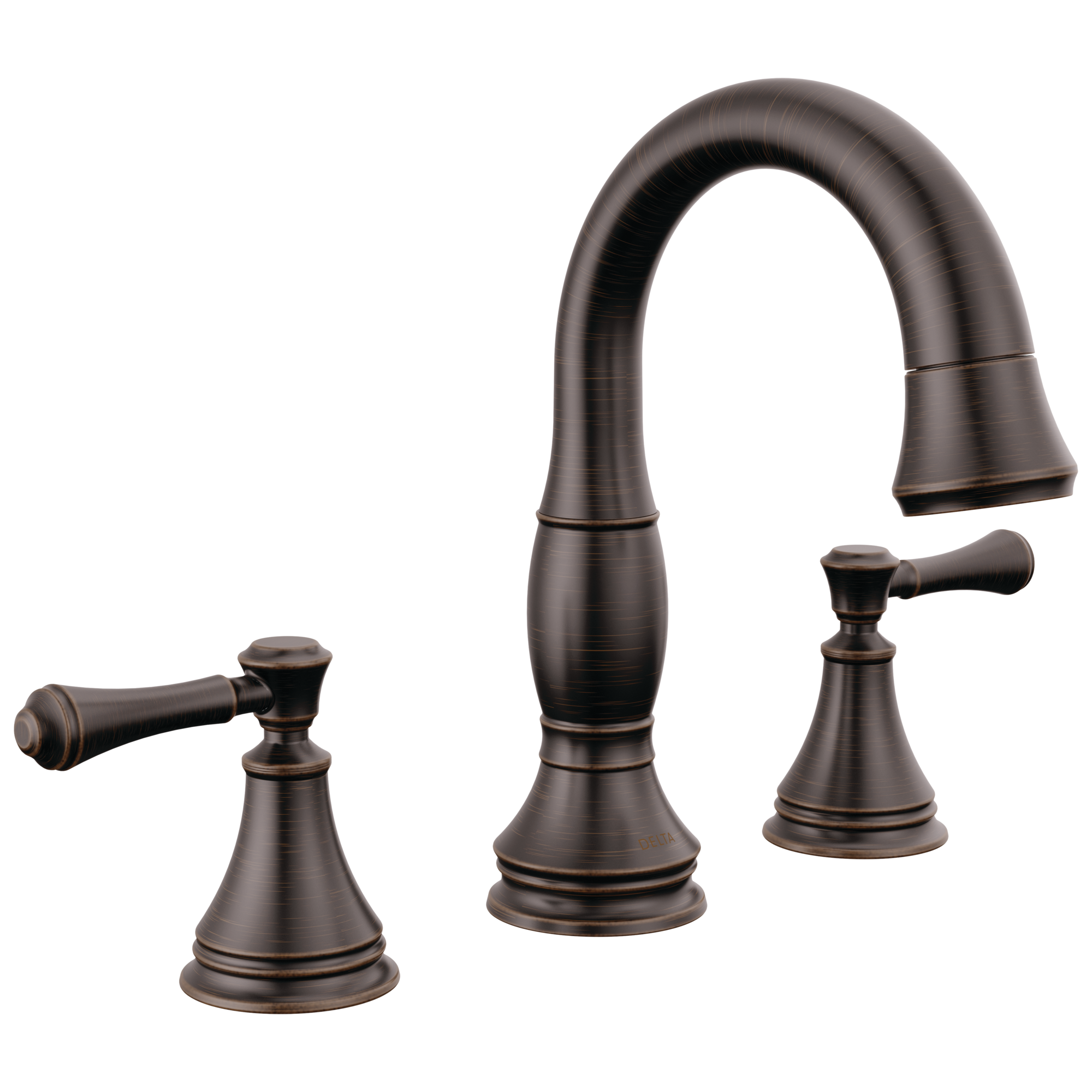 Delta - Two Handle Widespread Pull Down Bathroom Faucet - Venetian Bronze - 3597-RBPD-DST