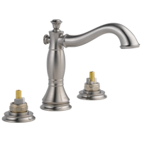 Delta - Two Handle Widespread Bathroom Faucet - Less Handles - Stainless - 3597LF-SSMPU-LHP