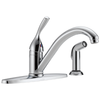 Delta - Single Handle Kitchen Faucet with Spray - Chrome - 400-DST