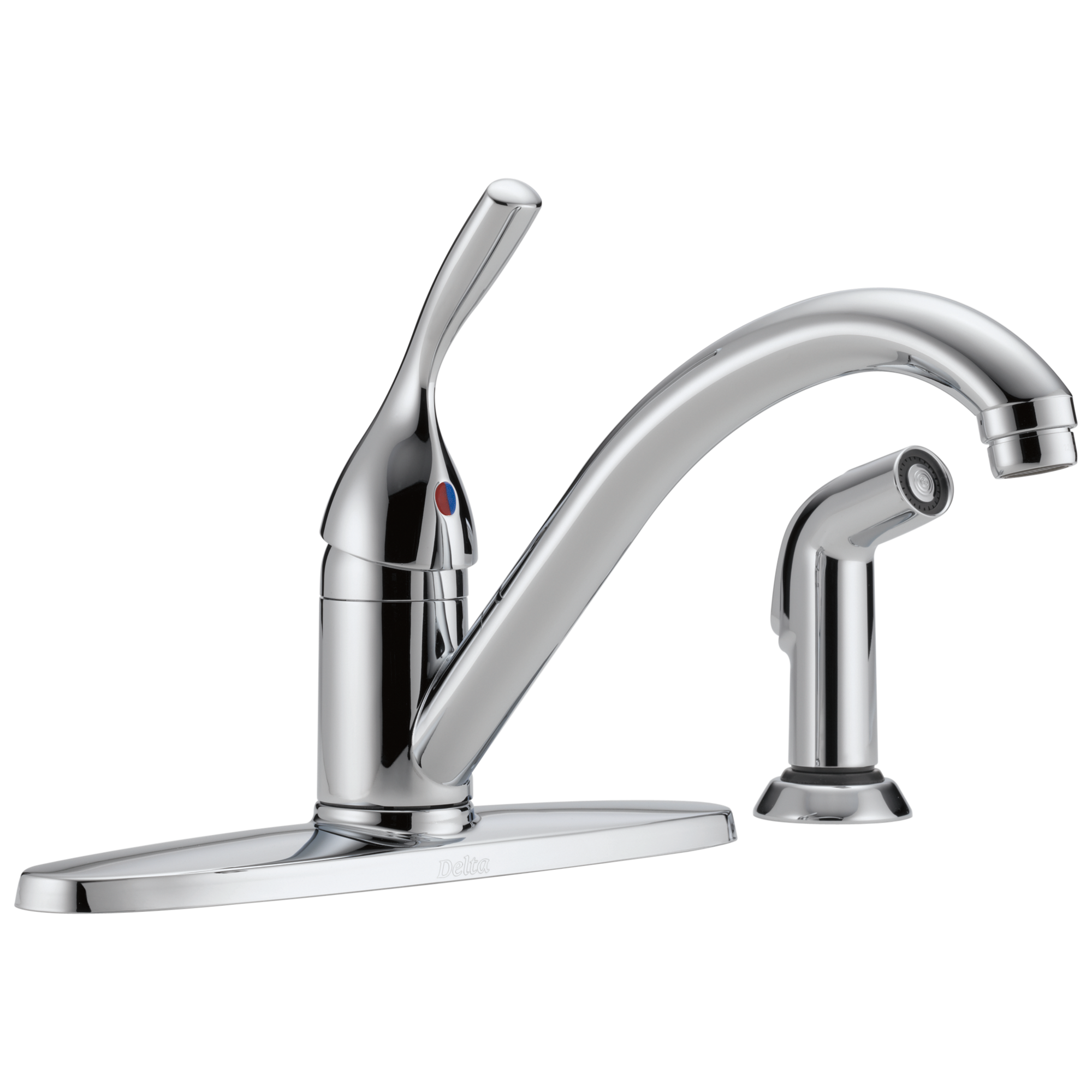 Delta - Single Handle Kitchen Faucet with Spray - Chrome - 400-DST